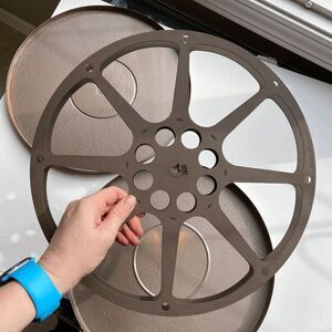 Vintage Bell & Howell 1600 16mm Film Reel & Canister - Industrial Chic Decor